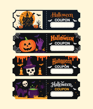 Happy halloween coupon template