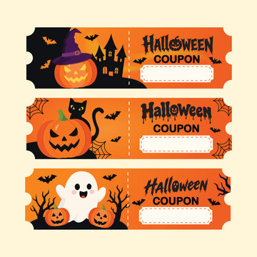 Happy halloween coupon template