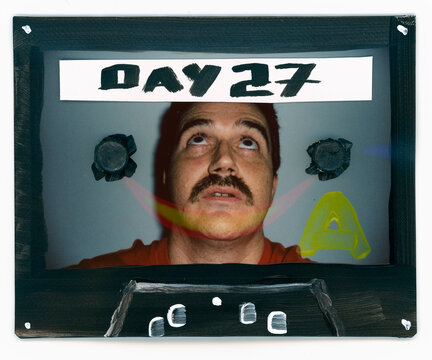 Instant film portrait painted as a Music Cassette  day 27