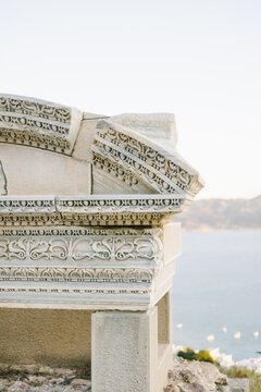 Carved marble detail, Roman theatre, Plaka, Milos