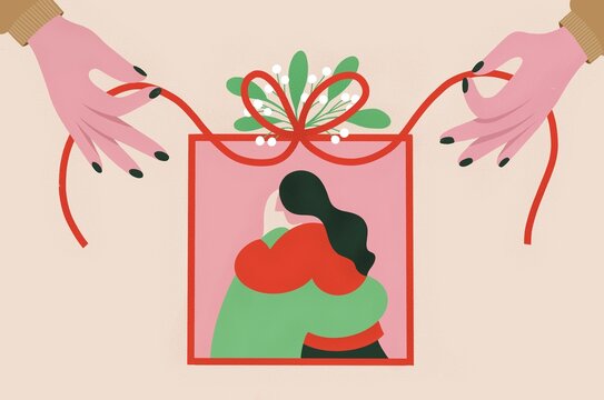 A hug in a Christmas present