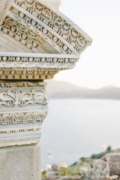 Carved marble detail, Roman theatre, Plaka, Milos