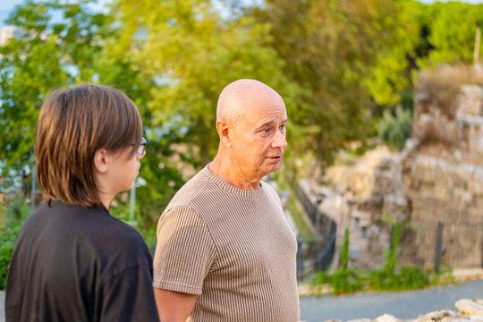 father arguing teenage son, Educational parenting dialogue resolving adolescent problems, personal boundaries defense, Educational dialogue, generation gap conversation, parent child communication