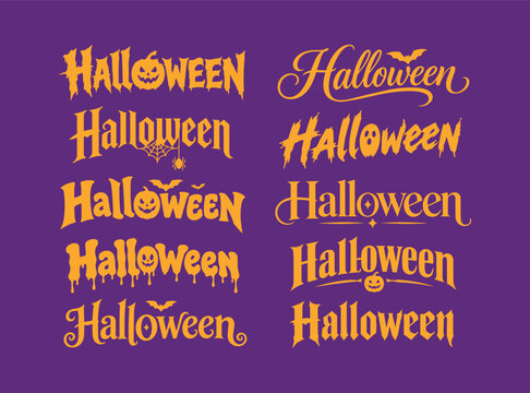 halloween font art typography