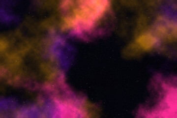 Deep brown and purple space galaxy background with nebula and stars © AMK 