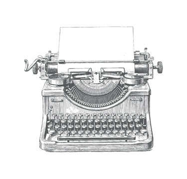 Classic typewriter with intricate keys and metal type bars