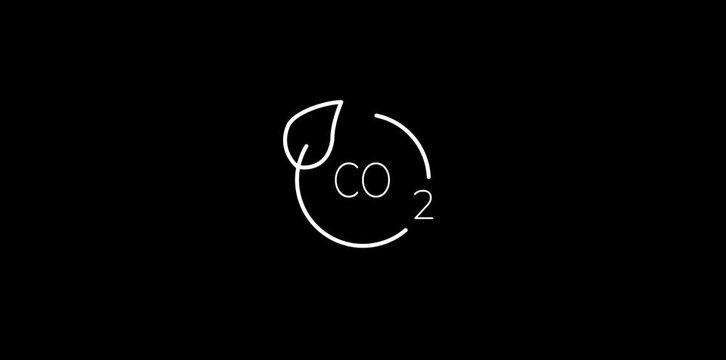Abstract animation on tree leaves icon symbol CO2 icon.