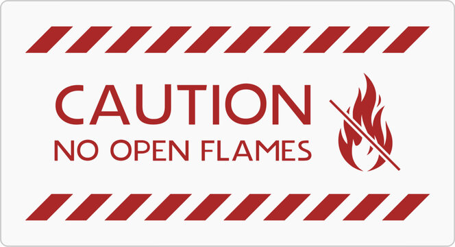 A vector warning sign prohibiting open flames to prevent fire hazards and ensure safety.