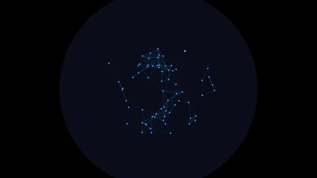 Seamless looping 3D artificial intelligence neural network brain with glowing synapses and data flow