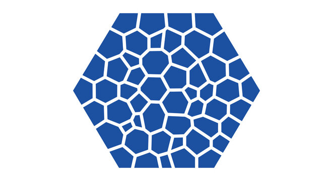 Hexagonal pattern of interlocking shapes a flat vector illustration