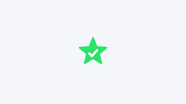 Green star rating symbol with checkmark inside on white background a five pointed icon containing a positioned centrally on bright check review award light minimal