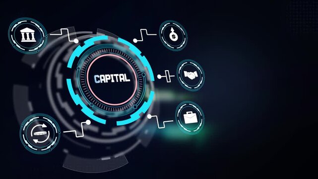 Corporate capital allocation visual for banking reports, investor decks and finance explainer videos