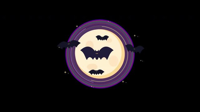 Bats of the Harvest Moon Halloween Alpha Overlay