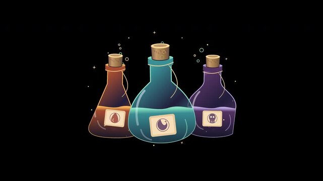 Bubbling Potion Trio Halloween Alpha Overlay