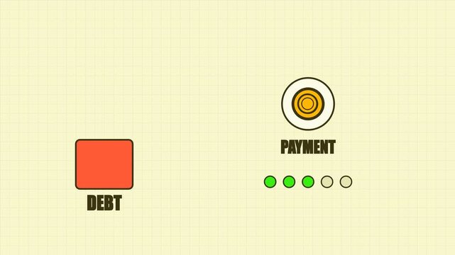 Conceptual Illustration of a Debt Repayment Process Showing a Balance and Payment Progress Tracking for Financial Management