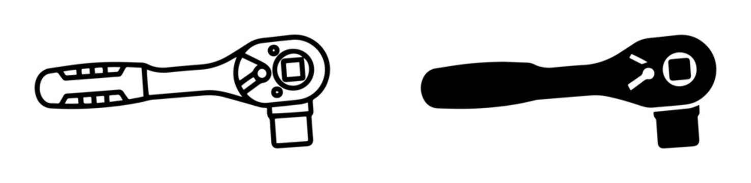 Ratchet Wrench Tool, Mechanical Hand Tool, Engineering Equipment, Repair Icon