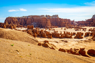 Goblin Overlook panorama across eroded sandstone hoodoo basin © PhotoSpirit