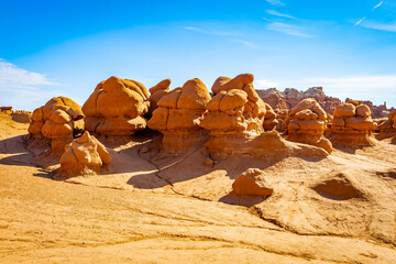 Goblin Overlook panorama across eroded sandstone hoodoo basin © PhotoSpirit