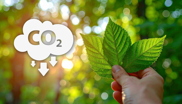 reducing CO2 emissions to stop climate change. green energy background