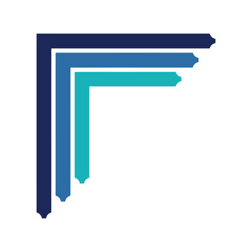 Modern corner arrow vector illustration with layered gradient lines
