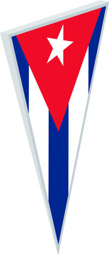 Cuba in Triangular Pin Shape