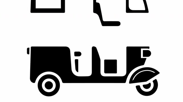 tuktuk transportation video animation icon