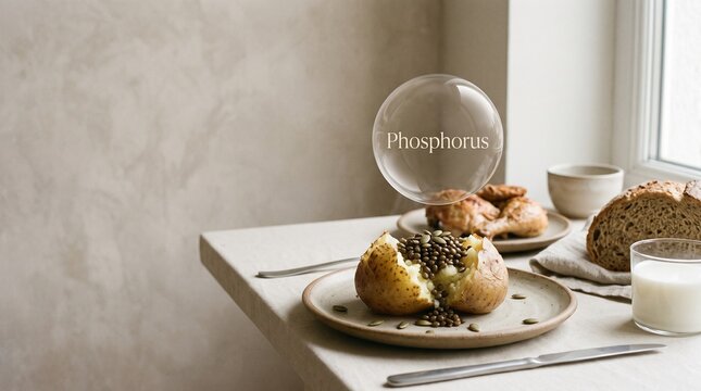 Potato lunch plate with phosphorus nutrition
