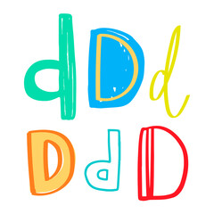 Letter D doodle png typography set © Rawpixel.com
