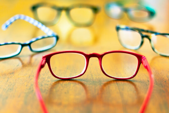 Colorful Eyeglasses on Table