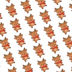 Christmas gift wrapping with Santa Claus reindeer pattern © sony