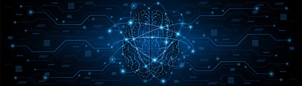 Artificial neural network or artificial intelligence brain. Digital brain science for future learning. modern technology innovation concept background