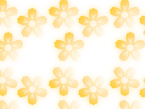 Golden cherry blossom flower pattern frame border