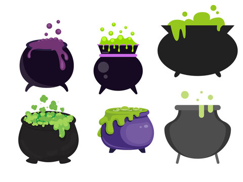 Cute Halloween witch cauldron magic potion set