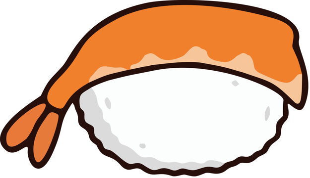 Fresh ebi shrimp nigiri sushi vector illustration