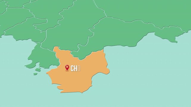 Mapa de Honduras con divisi&oacute;n pol&iacute;tica resaltando el departamento de Choluteca