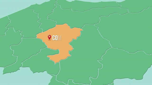 Mapa de Honduras con divisi&oacute;n pol&iacute;tica resaltando el departamento de Comayagua