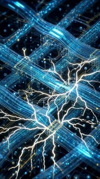 Cyber neural network spreading electrical sparks and data light beams across an integrated circuit board