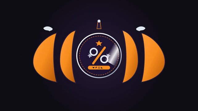 Halloween Pumpkin Clock Dial Morphs into Sale Badge