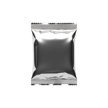 Black plastic bag with handle on gray surface