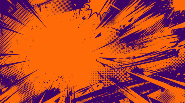 Dynamic Colorful Grunge Background With Sports Illustrations