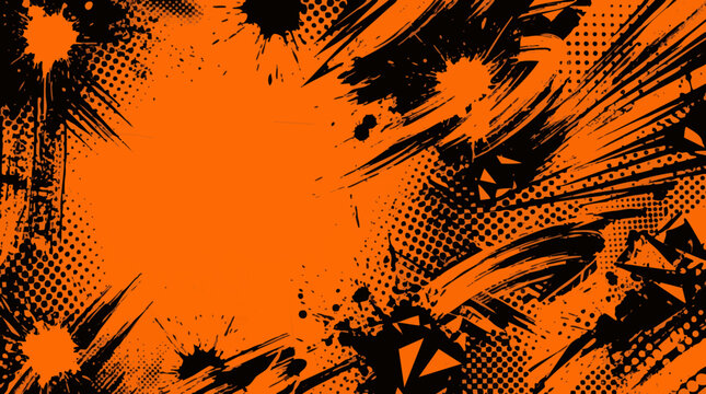 Dynamic Cartoon Sports Wallpaper With Halftone Texture