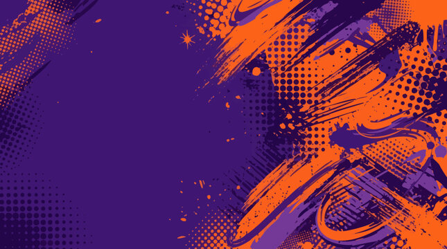 Vibrant Sports Brush Stroke Pattern With Grunge Texture