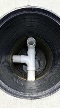 Pvc drain pipe inside down grease interceptor