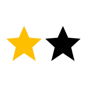 two star vector logo. alone black and yellow vector icon. flat illustration