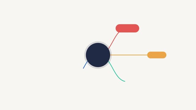 Mind Map Infographic with Curved Branches and Nodes Animated Template
