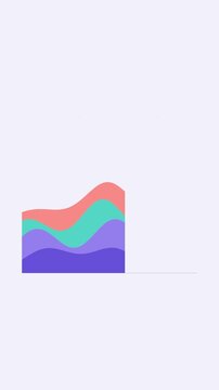 Vertical Stacked Stream Area Chart Infographic with Cursor Tooltip Template for Social Media