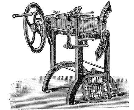 Equipment for meat processing 1894: Meat Shredder, Meat Cube Cutter, digitally restored reproduction of an original 19th century pattern