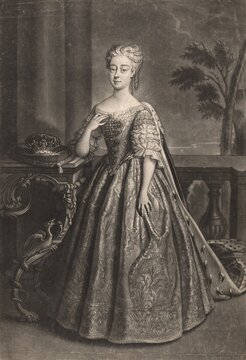 Amelia Sophie Eleonore of Great Britain (10 June 1711-31 October 1786) was a British princess of the House of Hanover, Historic, digitally restored reproduction of an original of the period