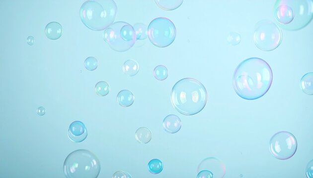 青背景にシャボンの泡