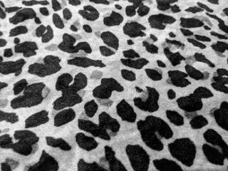 Black and white leopard print fabric texture seamless background pattern © BAM11